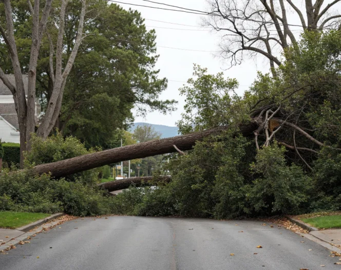 tree on a road